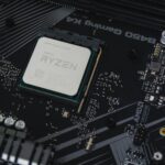 a close up of the cpu board of a computer